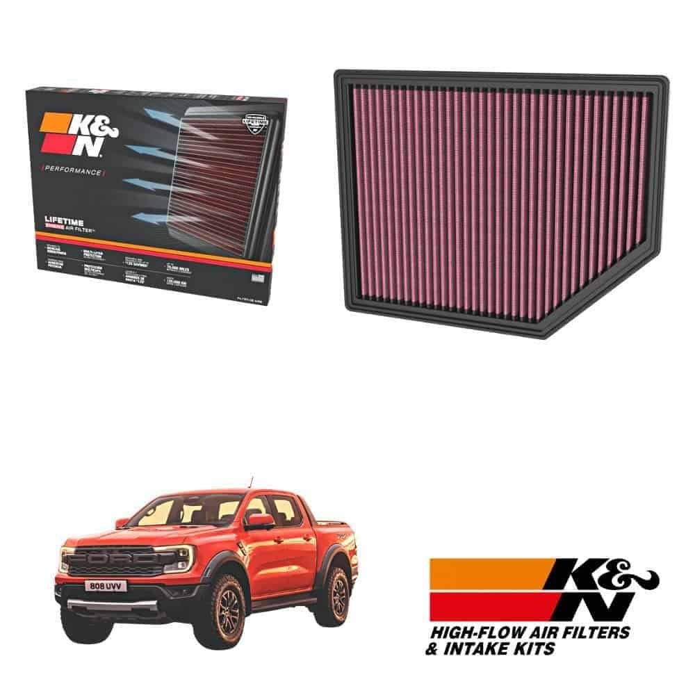 High-performance K&N air filter for vehicles, durable and efficient engine air intake solution.