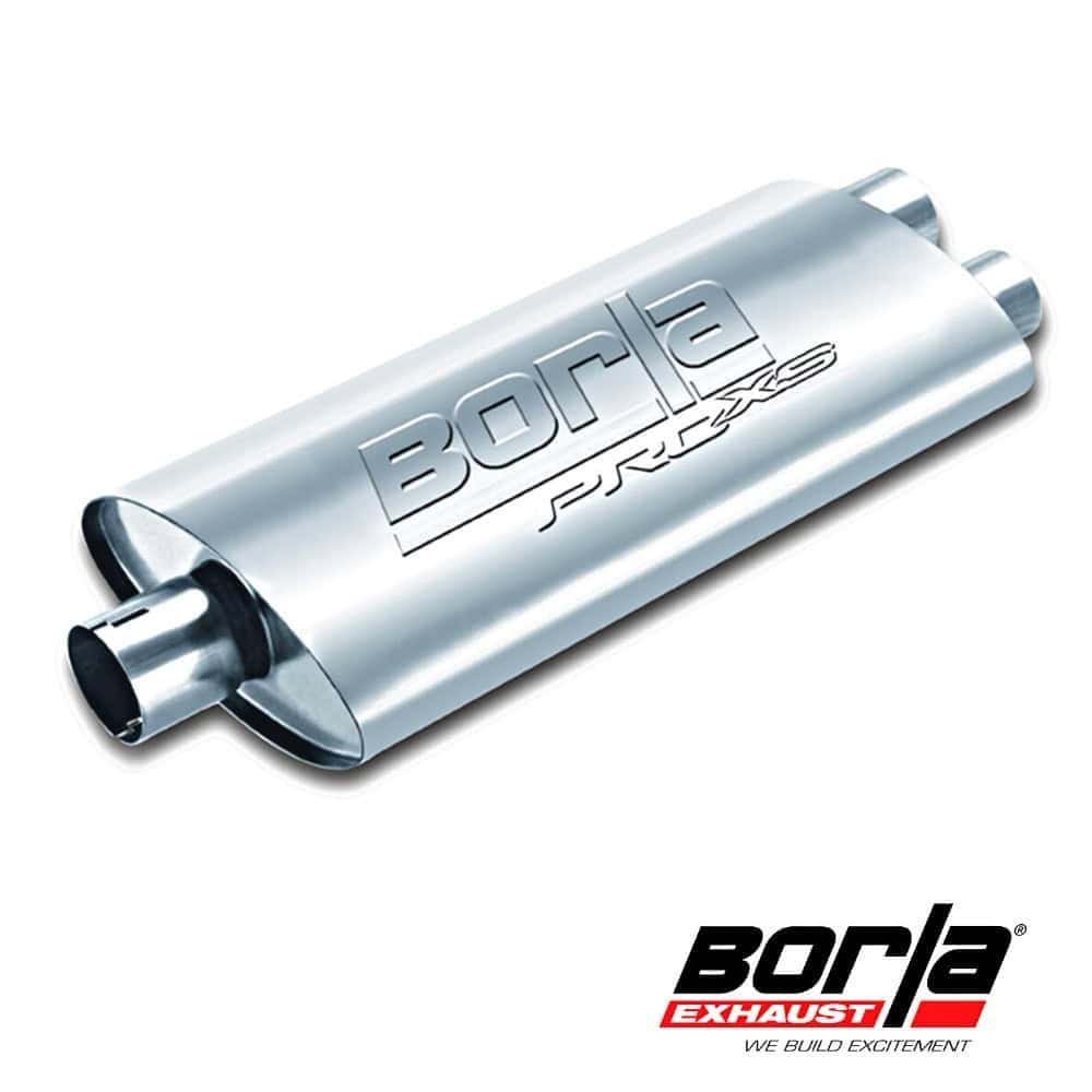 Bora exhaust muffler for automotive performance and sound enhancement.