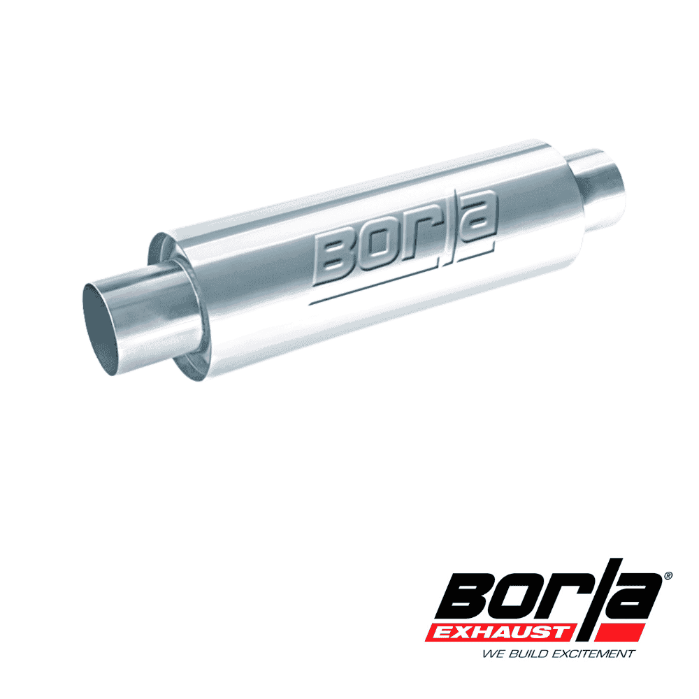 Bora exhaust muffler for automotive performance and sound enhancement.