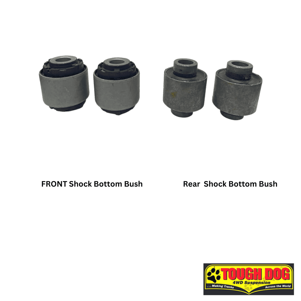 High-quality automotive shock bushings for front and rear suspension systems. Durable rubber and met.