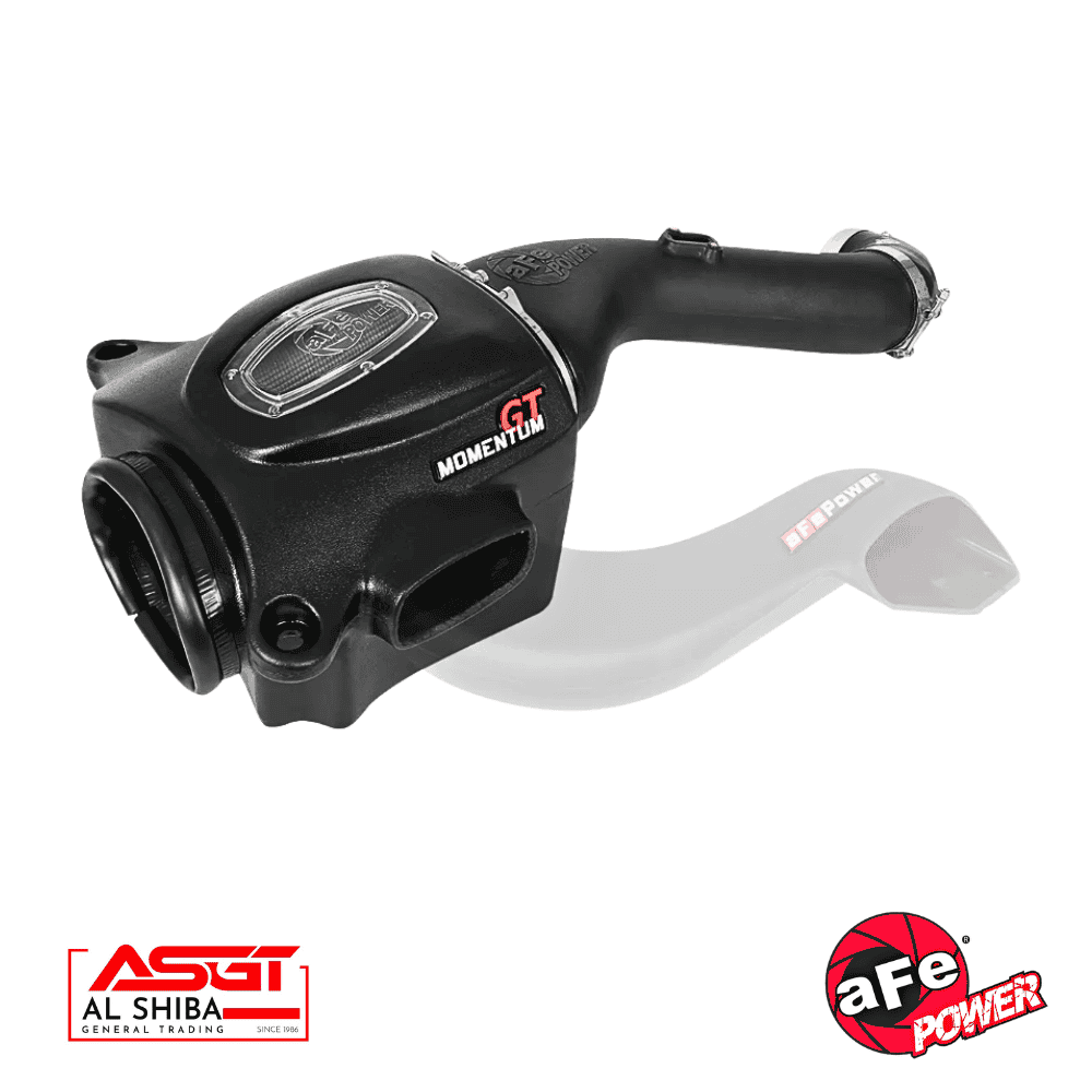 Motorcycle handlebar with GT Momentum branding and aFe Power logo.