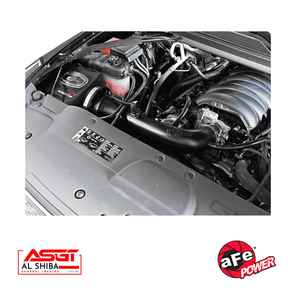 High-performance car engine with advanced cooling and filtration systems.