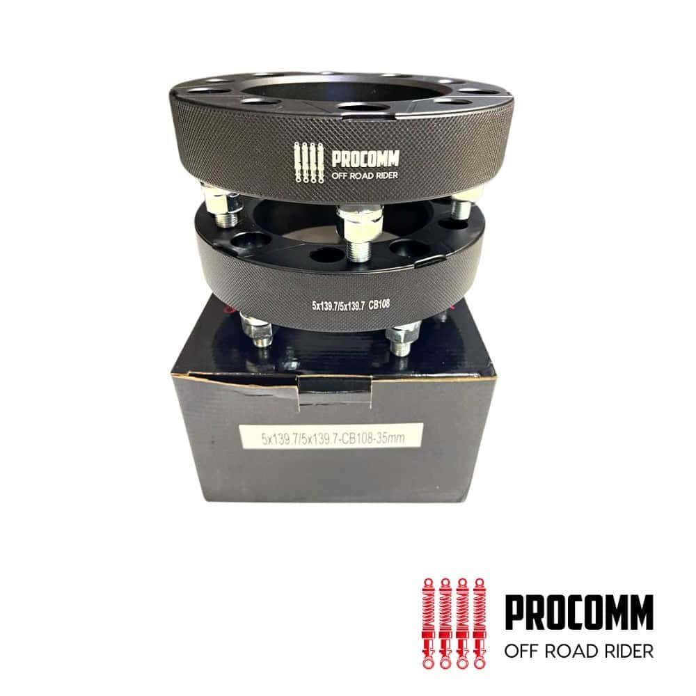Procomm off-road rider wheel spacer for enhanced vehicle stability and performance.