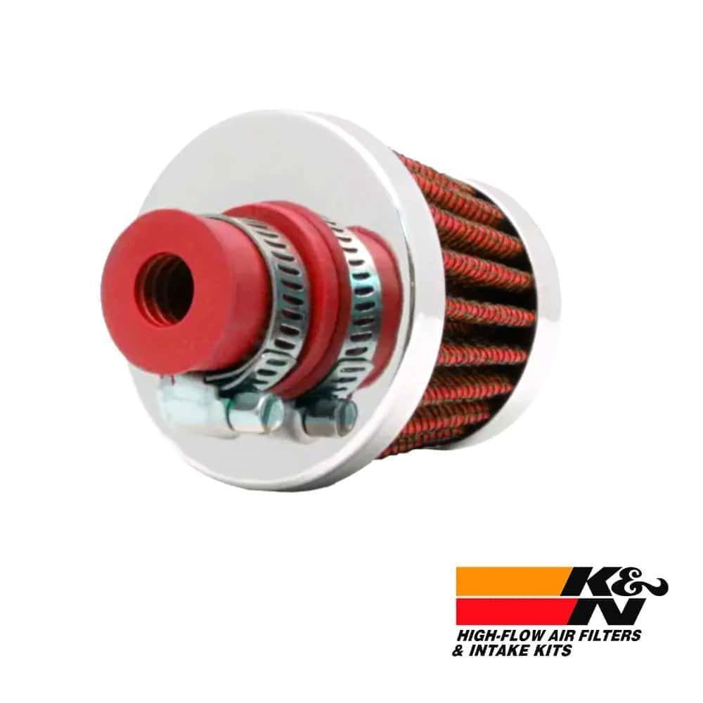 High-flow air filter and intake kit for vehicle engine performance enhancement.