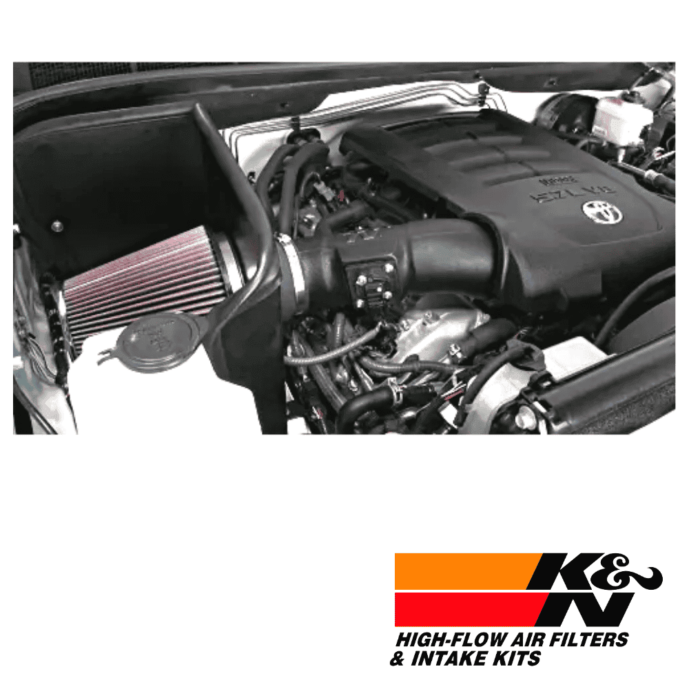 High-performance K&N air filters and intake kits for Toyota engines for improved airflow and engine.