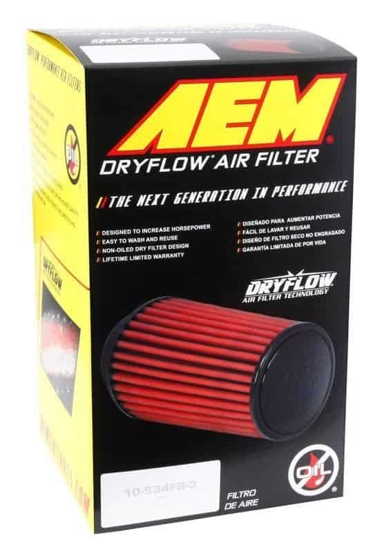 AEM Dryflow Air Filter for optimal engine performance and filtration.