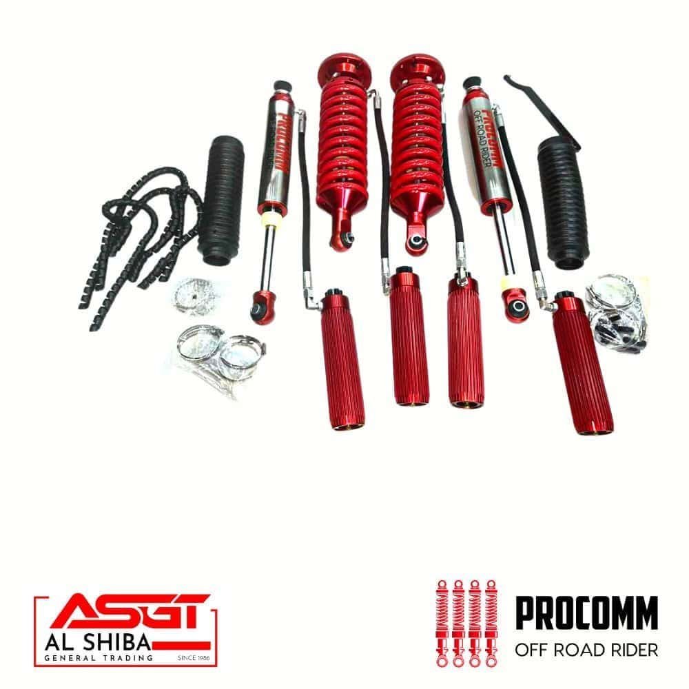 High-performance motorcycle shock absorbers and suspension components for off-road riding.
