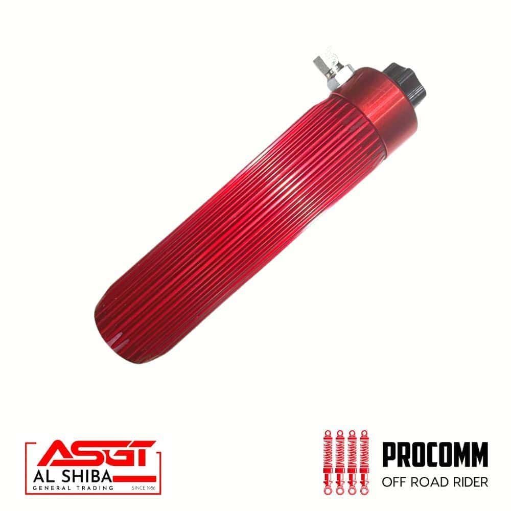 Red off-road water filter for vehicles, durable and high-performance.