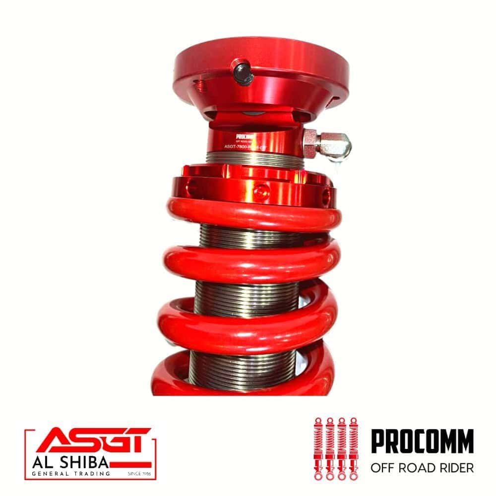 High-quality red off-road rider shock absorber for vehicles from Al Shiba General Trading.