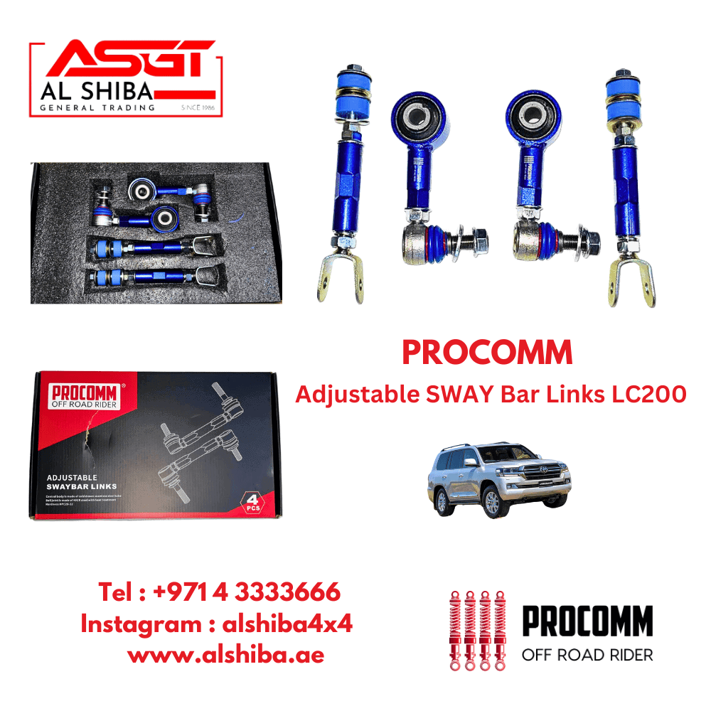 High-quality blue adjustable sway bar links for vehicle stability and performance.