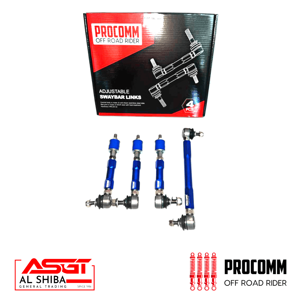 Adjustable swaybar links for off-road vehicles - Procomm by Al Shiba General Trading.