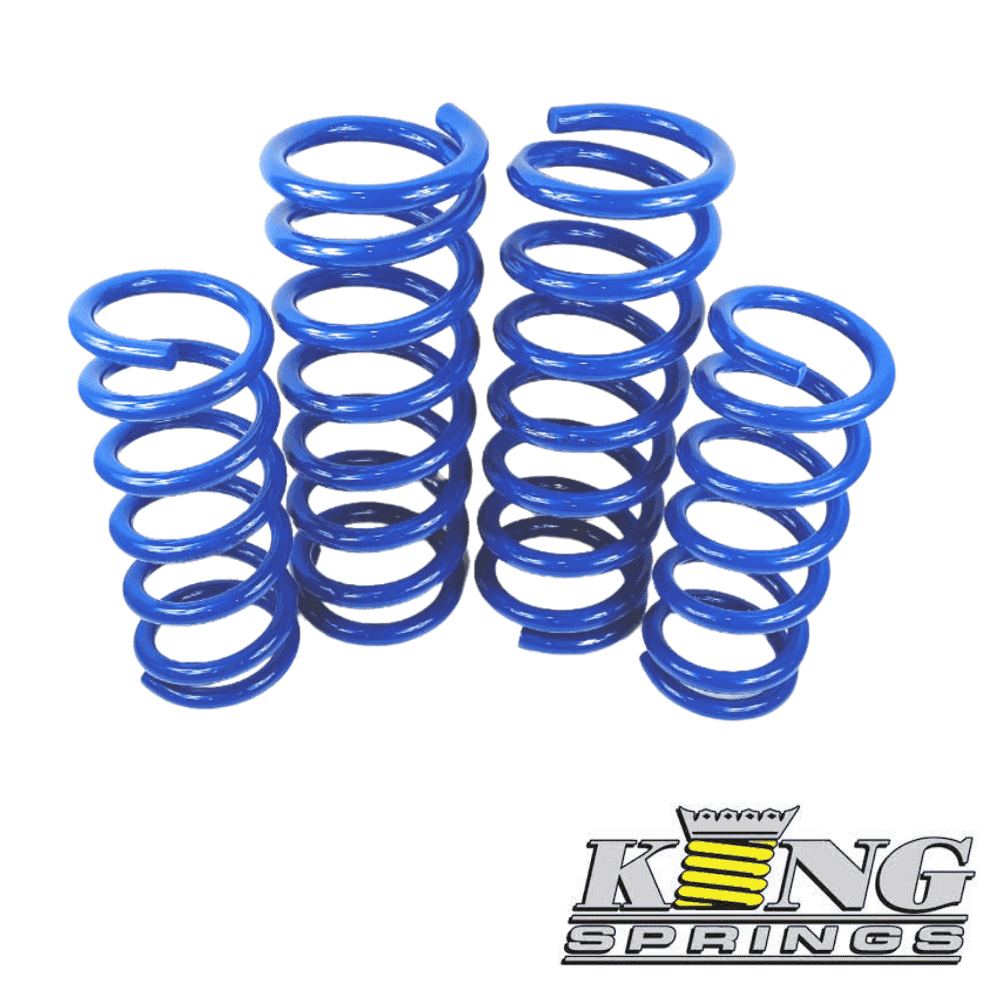Blue coil springs for automotive suspension systems, high-quality shock absorber components.