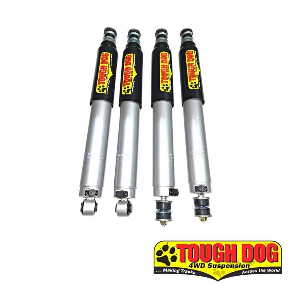 High-performance Tough Dog 4WD suspension shocks for off-road vehicles. Durable and reliable for rug.