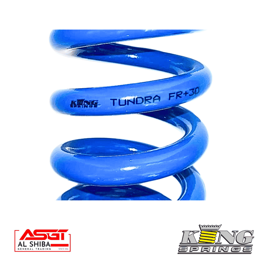 Tundra FR+30 blue coil spring for automotive suspension systems.