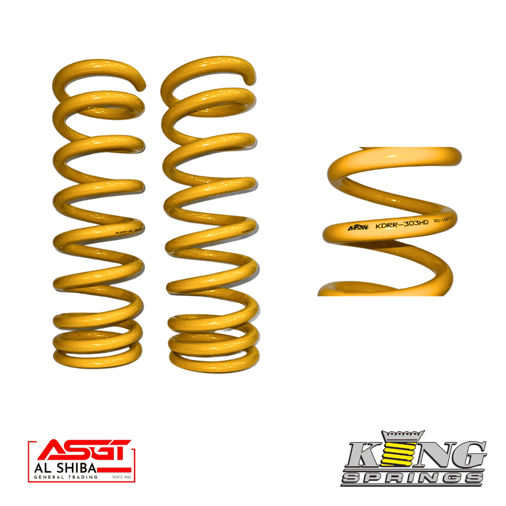 A spring coil in yellow color, industrial suspension component for machinery.