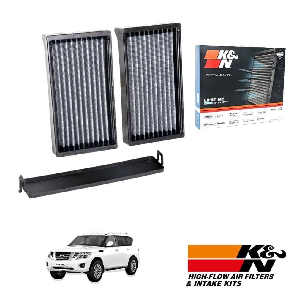 High-flow K&N air filters and intake kits for vehicle performance enhancement.