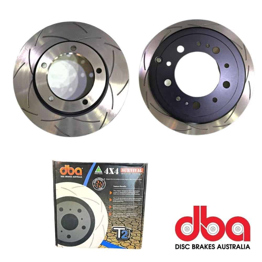 Brake disc rotors for automotive use, displayed with packaging and branding.