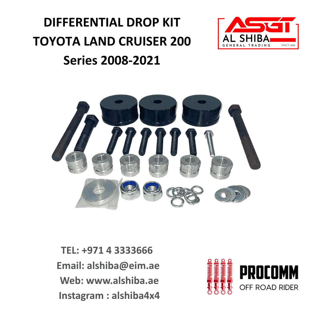 High-quality differential drop kit for Toyota Land Cruiser 200 Series 2008-2021 by Al Shiba General.