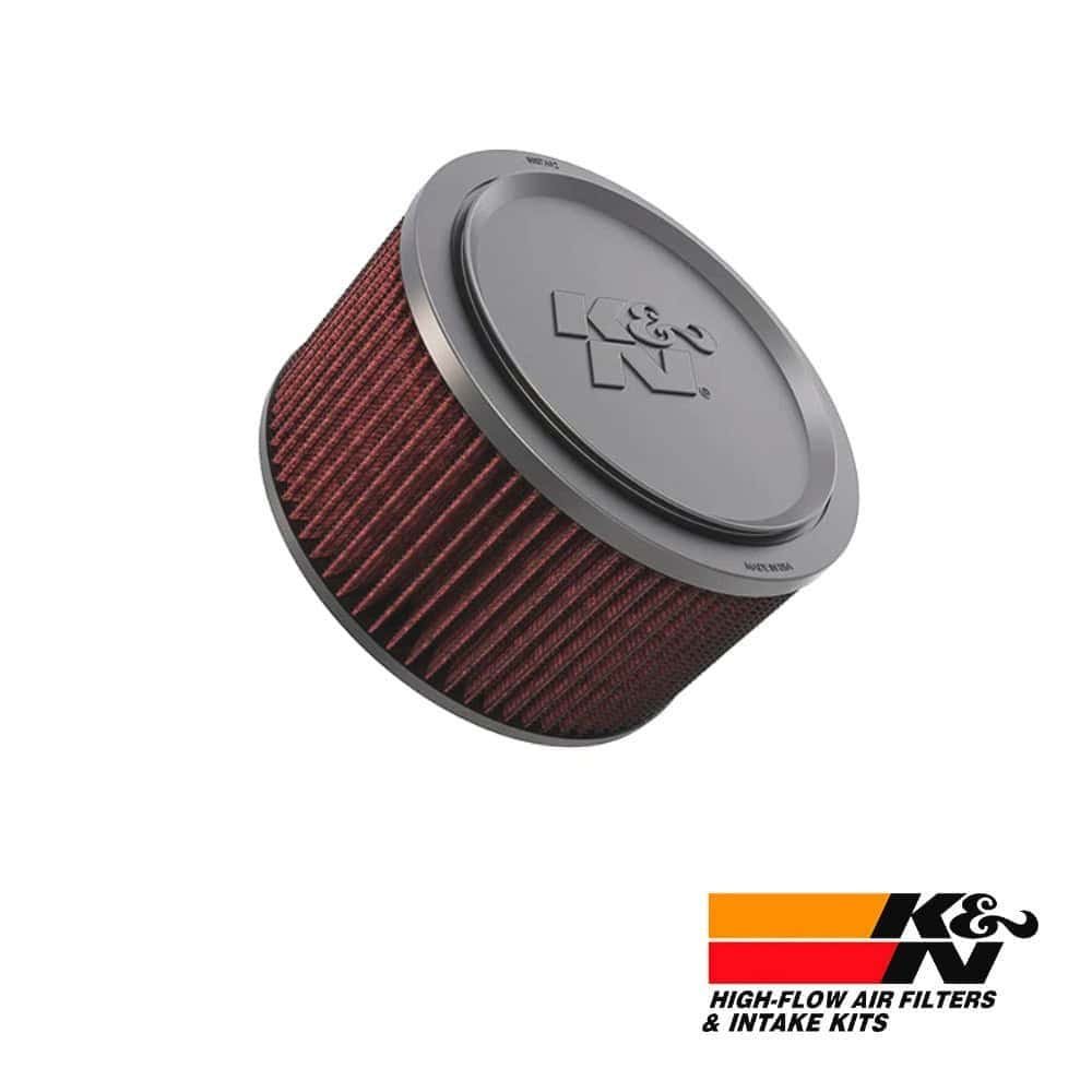High-flow air filter for vehicle engine performance and filtration.