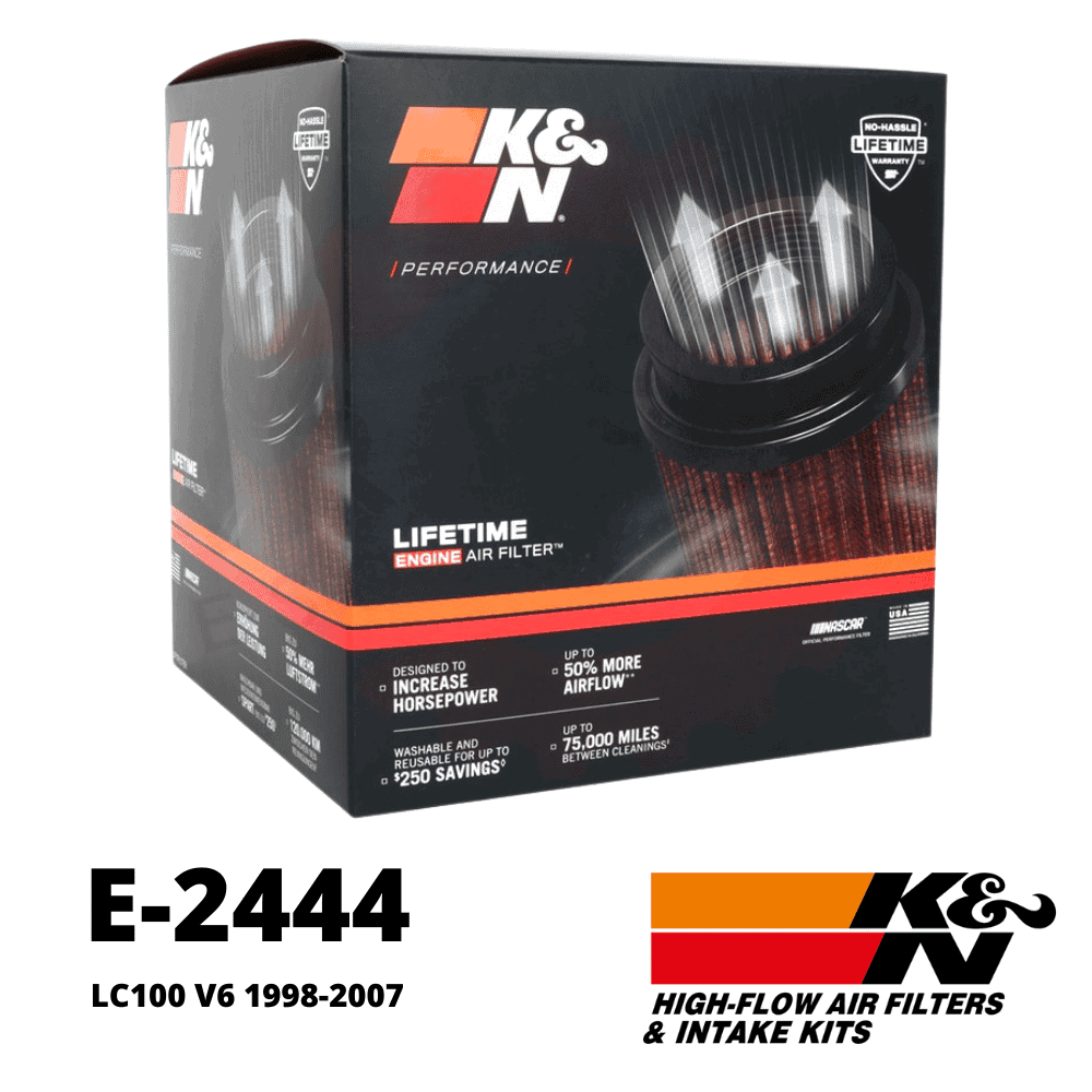 High-flow K&N engine air filter for optimal performance and increased horsepower.