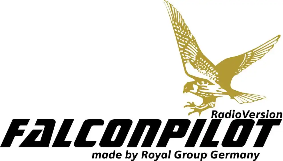 FalconPilot logo with eagle emblem, representing Royal Group Germany, for Al Shiba General Trading.