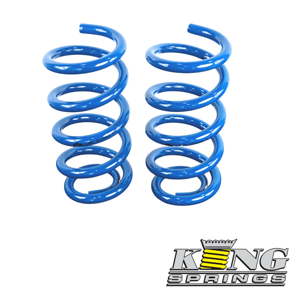 Blue coil springs for automotive suspension, high-quality shock absorber parts.