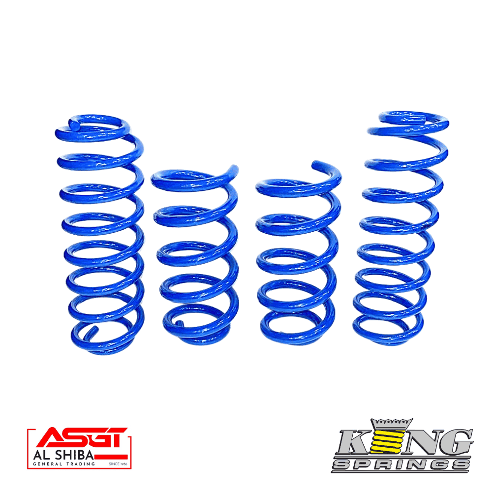 High-quality blue coil springs for automotive suspension from Al Shiba General Trading.