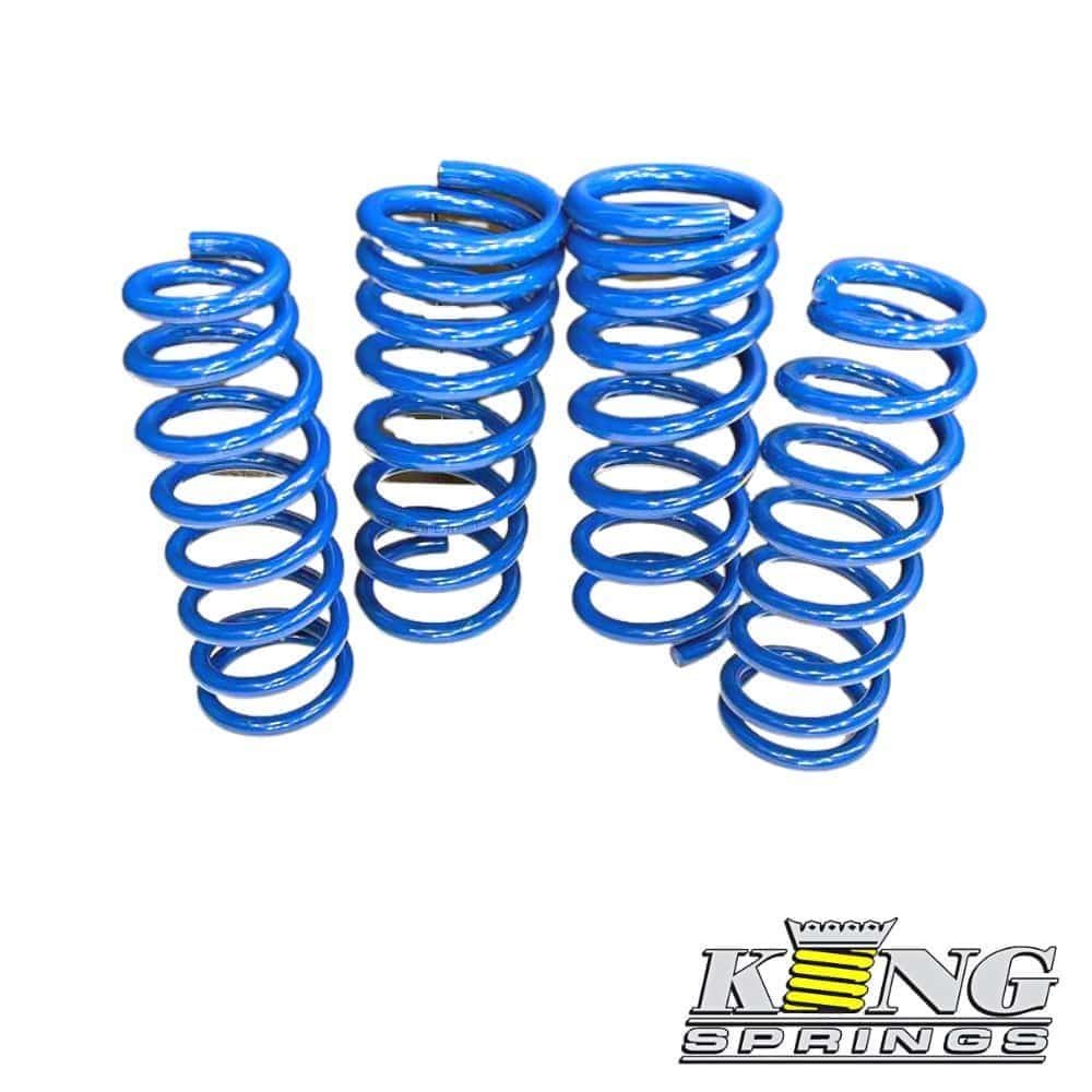 High-quality blue coil springs for industrial and automotive applications.