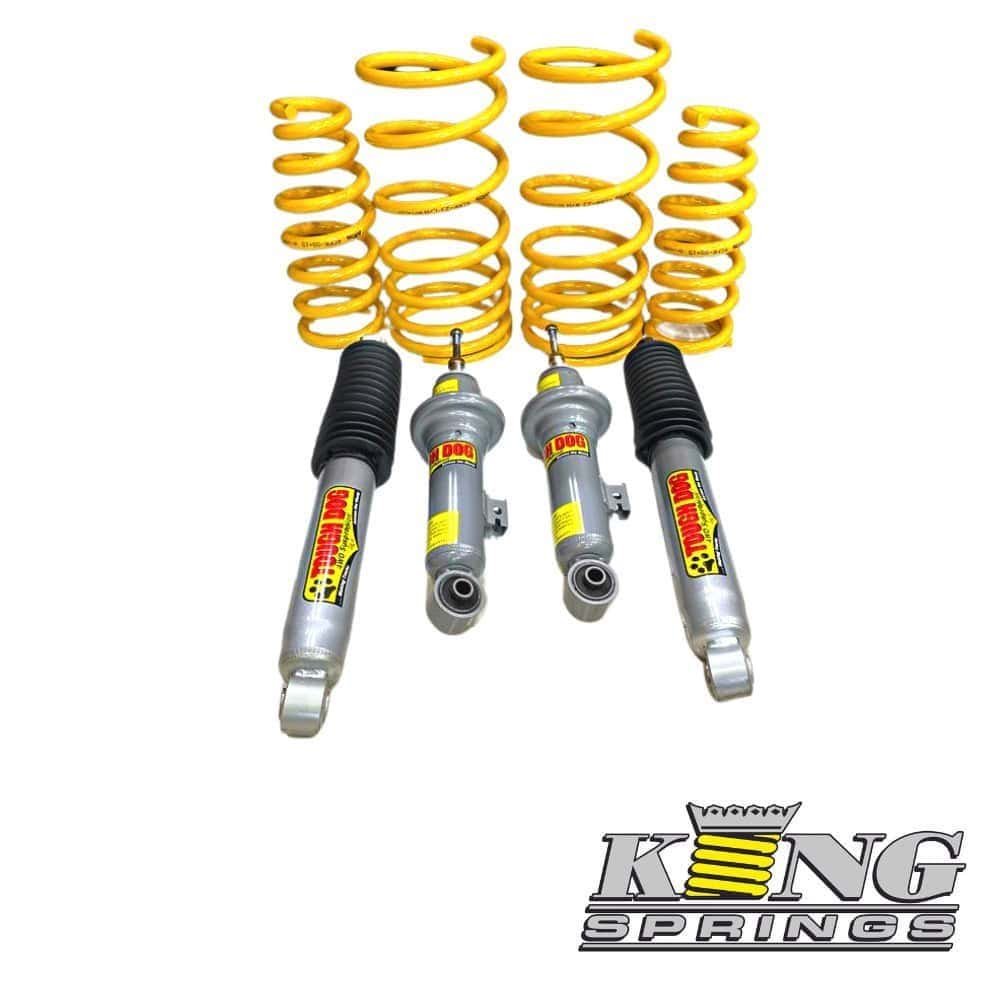 High-performance coilover suspension springs for vehicle shock absorbers.