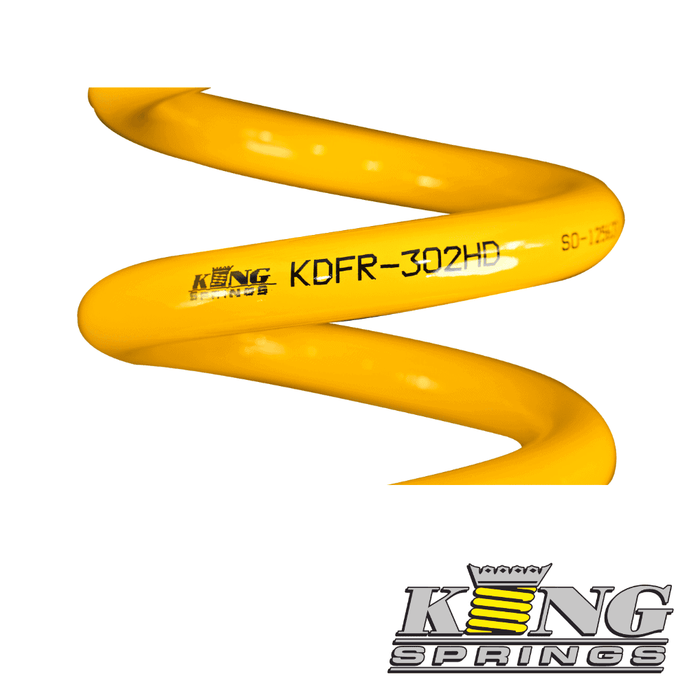 KING Springs yellow coil spring for industrial and automotive applications.