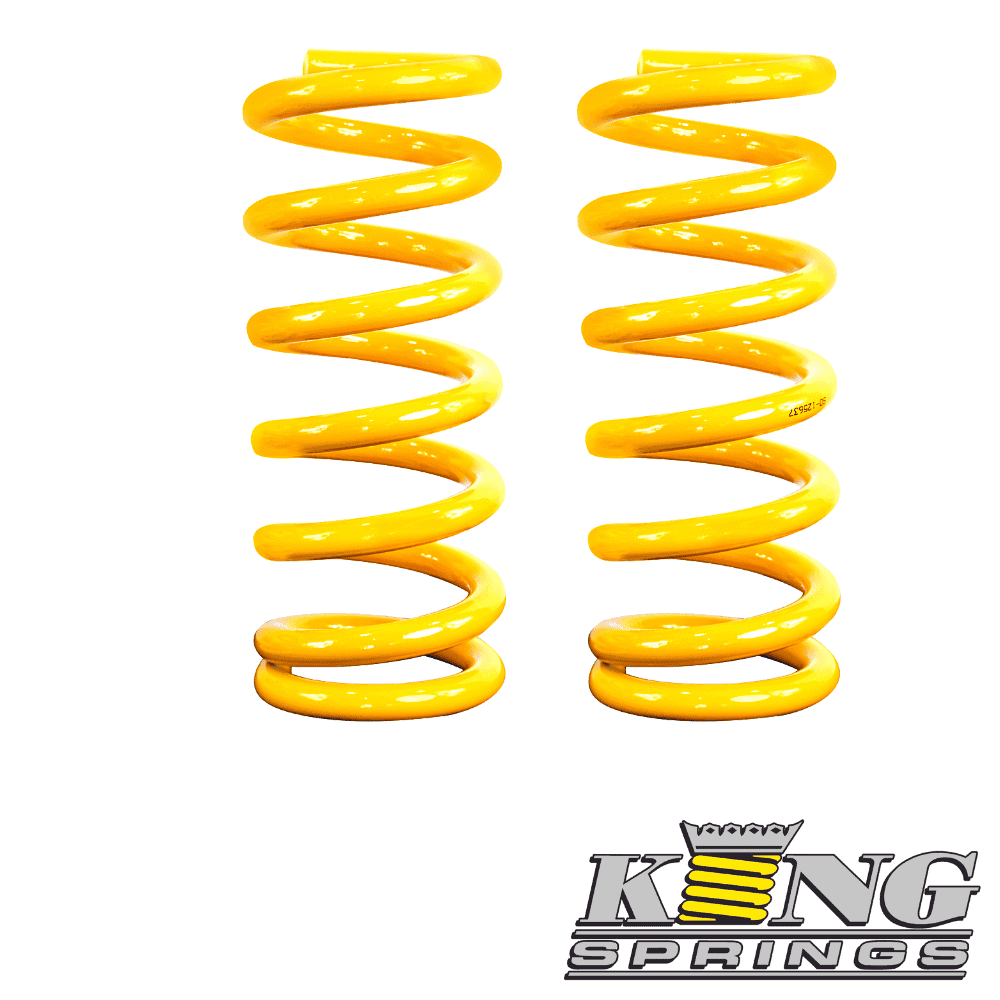 Yellow coil springs for automotive suspension systems.