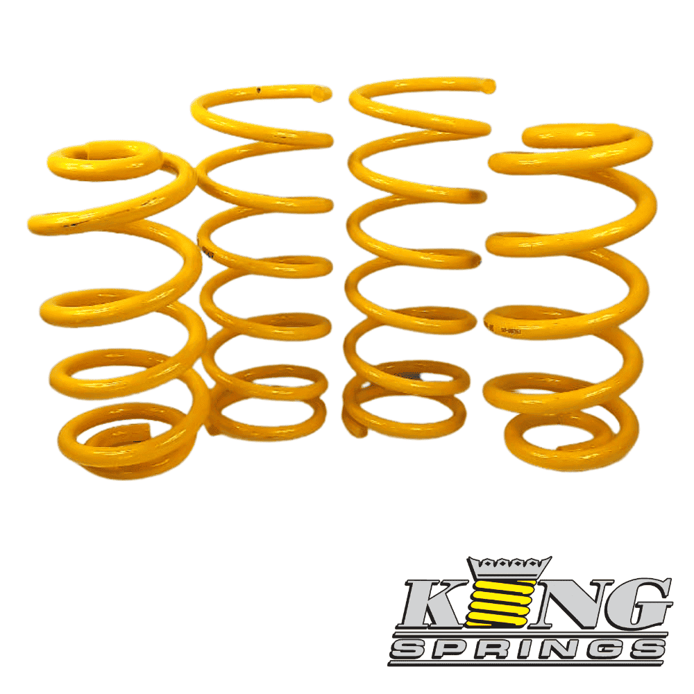 Yellow coil springs for automotive suspension systems.