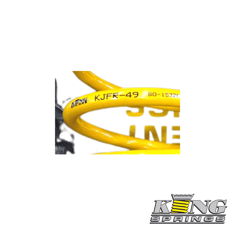 Industrial yellow coil spring from King Springs for automotive suspension.