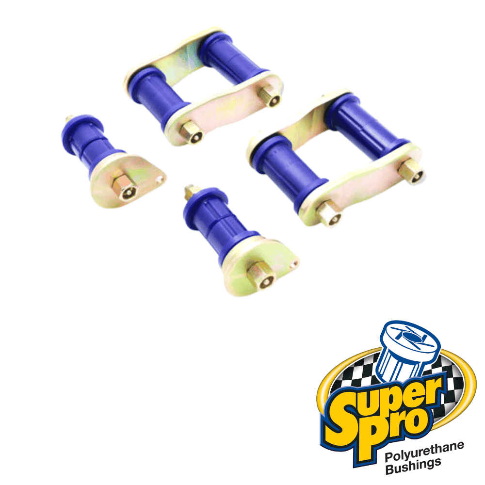 Polyurethane bushings for automotive suspension, high-performance vehicle parts.