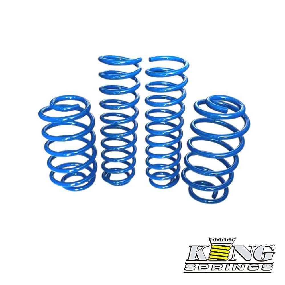 Blue coil springs for automotive suspension, high-quality and durable.