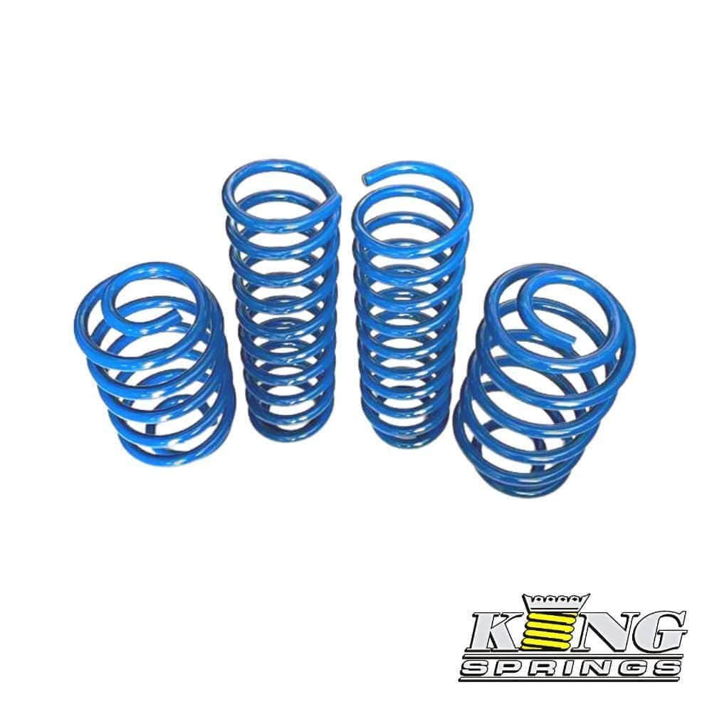 Blue coil springs for industrial and automotive applications.