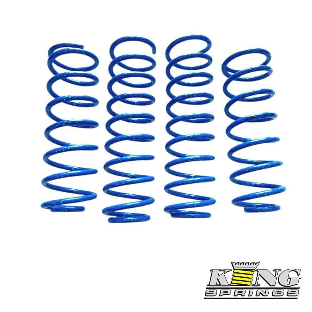 Blue coil springs for automotive suspension systems.