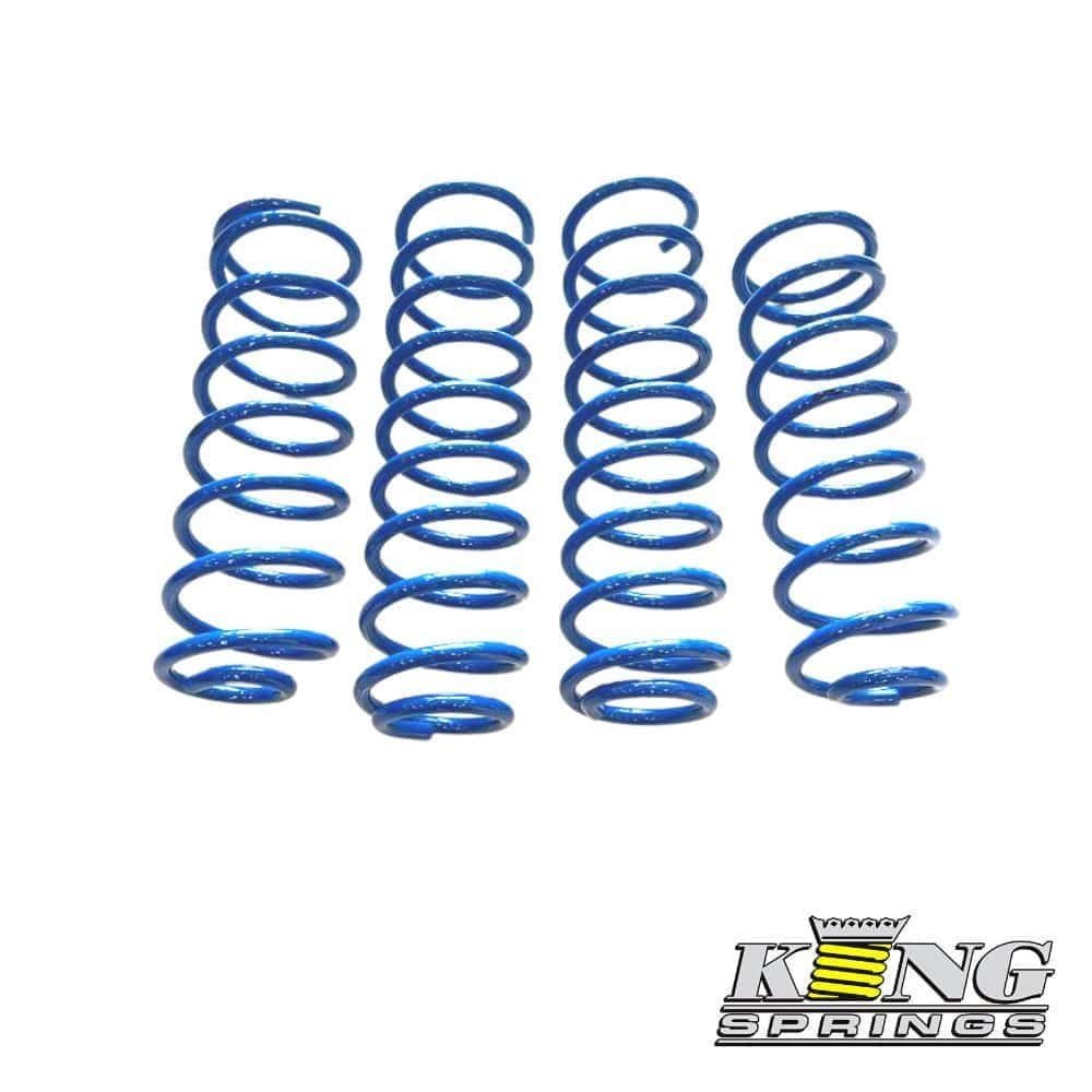Blue coil springs for automotive suspension, high-quality shock absorber components.
