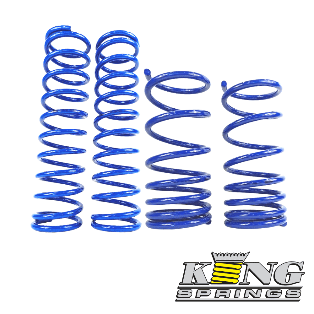 Blue coil springs for automotive suspension, high-quality shock absorber components.