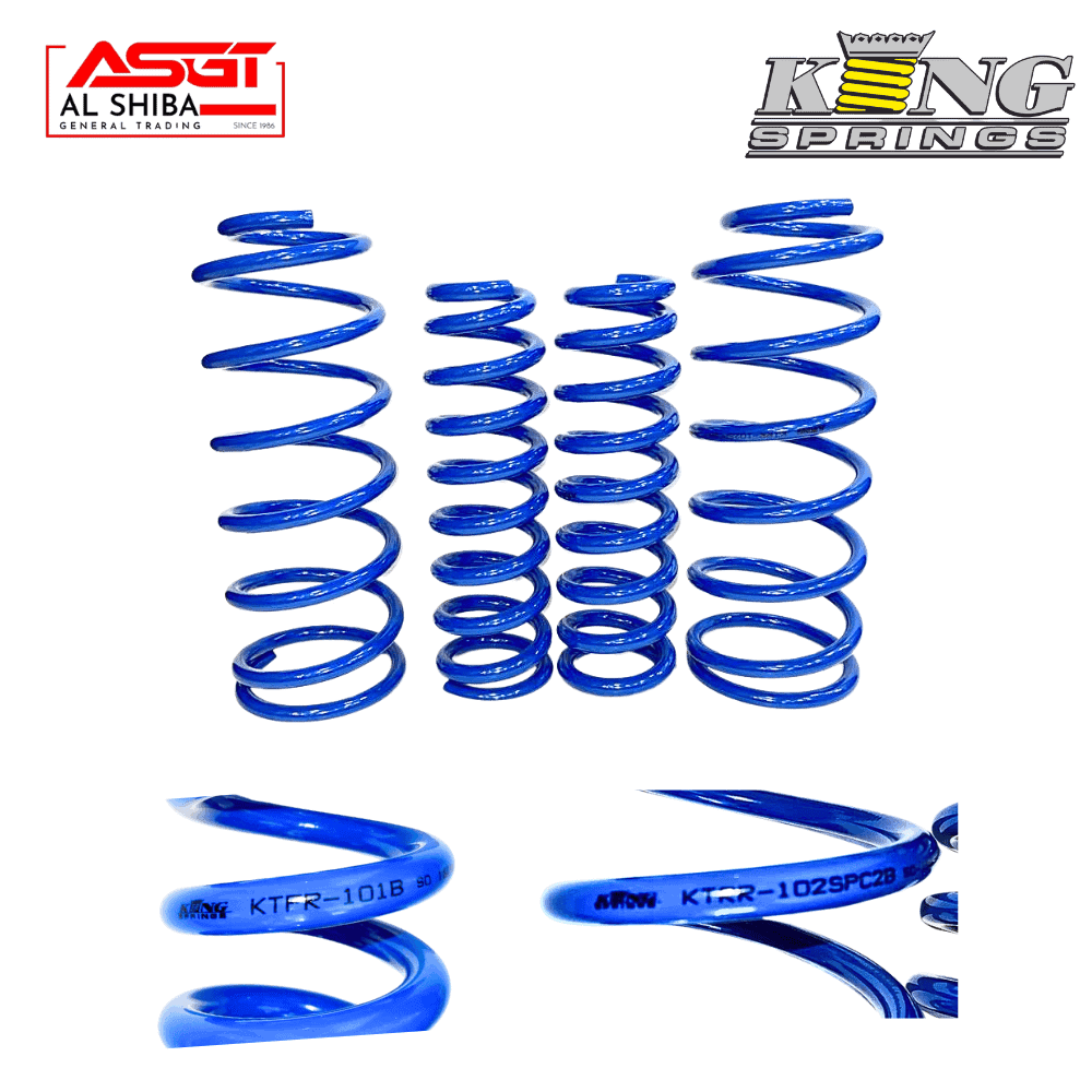 Blue coil springs for automotive suspension systems, high-quality and durable.