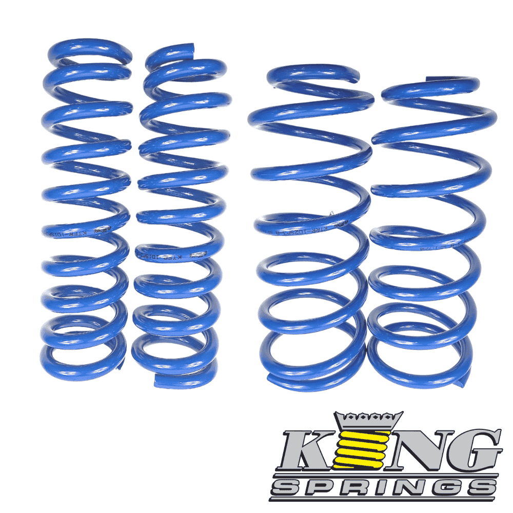 Blue coil springs for automotive suspension, high-quality and durable.