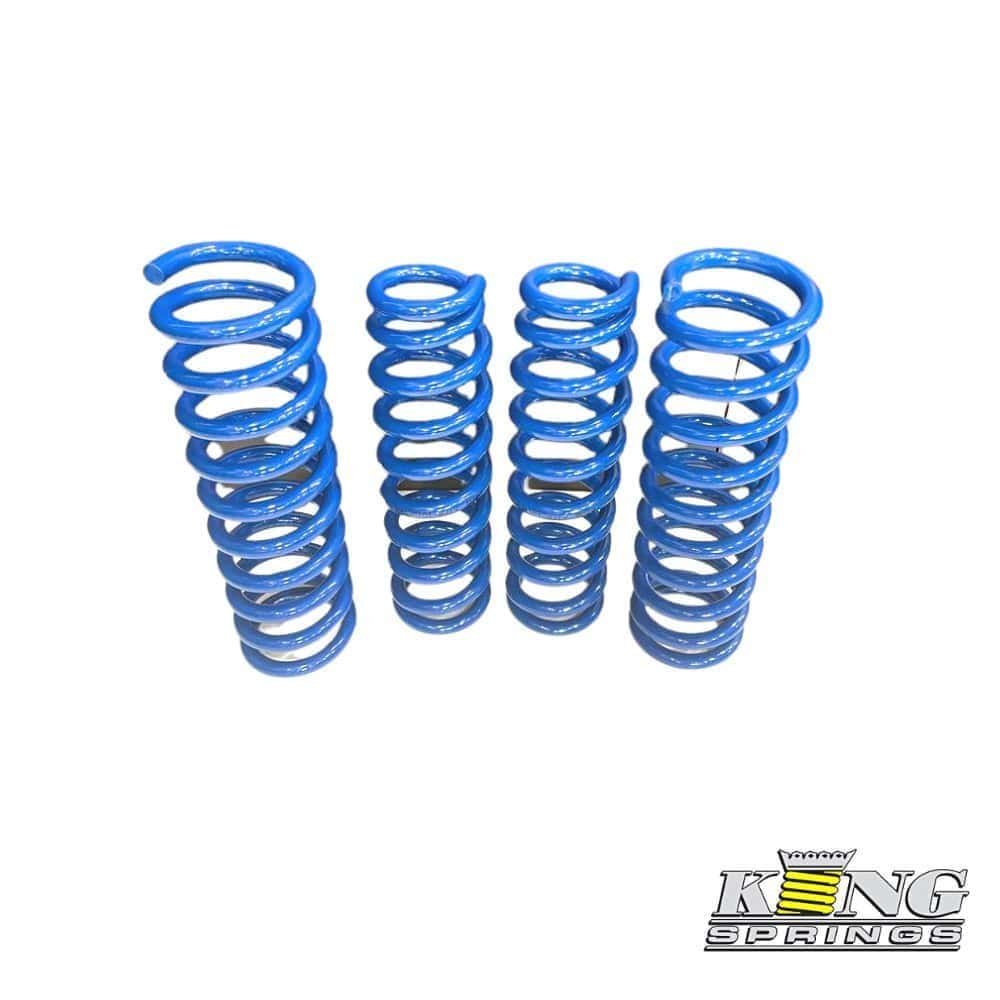 High-quality blue coil springs for automotive suspension systems.