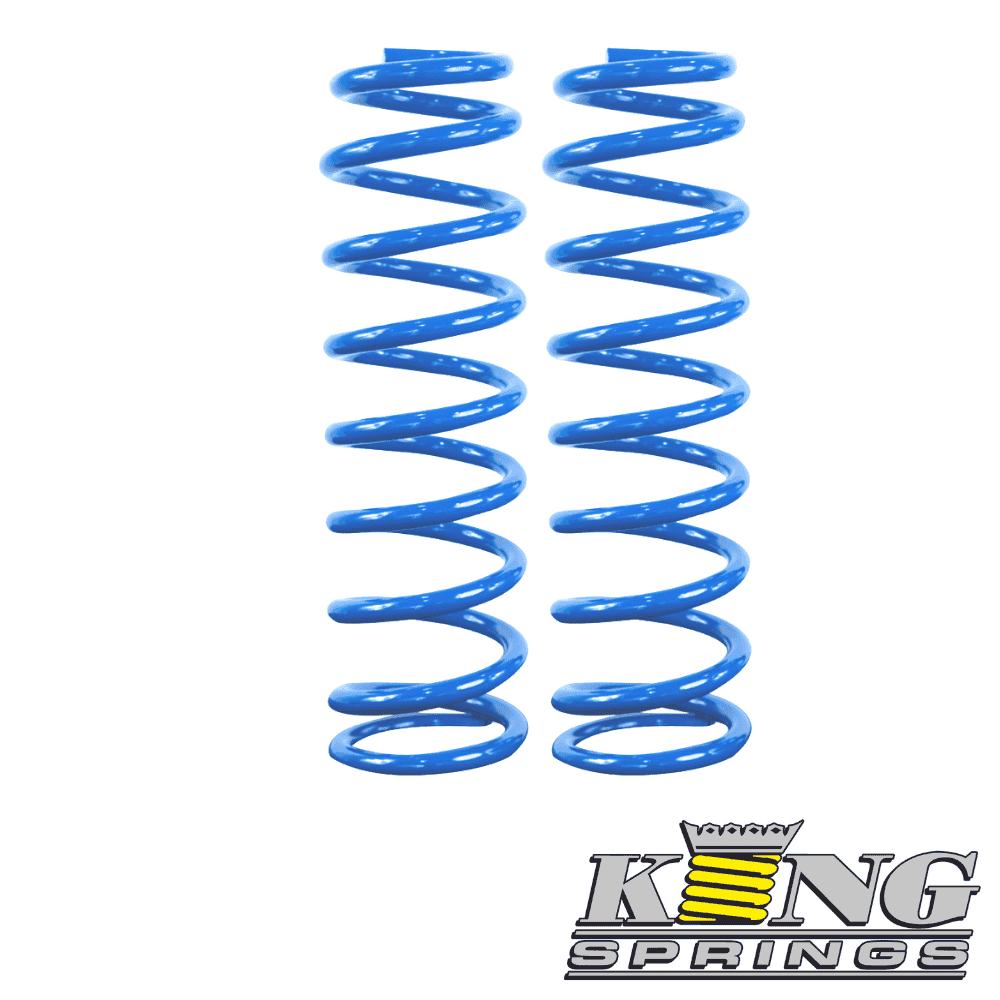 Blue coil springs for industrial or automotive use, showcasing durability and quality.