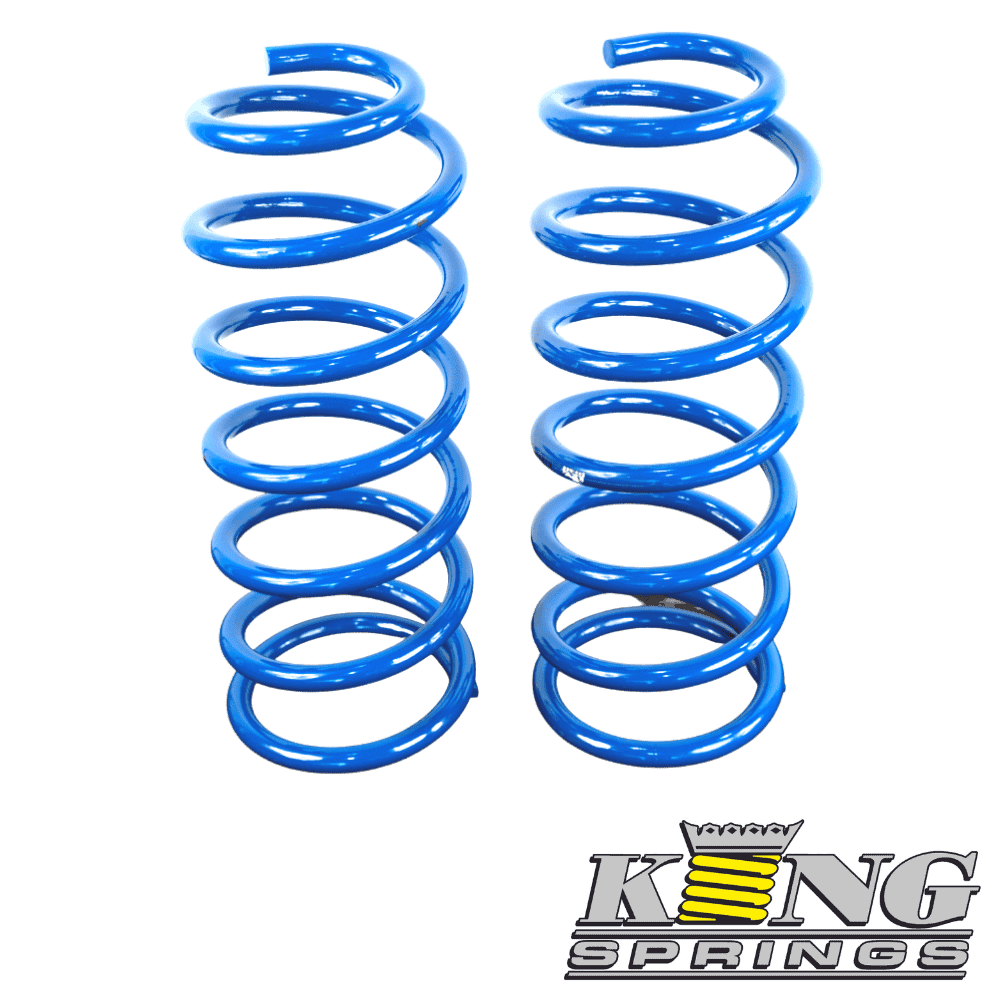 Blue coil springs for industrial or automotive use.