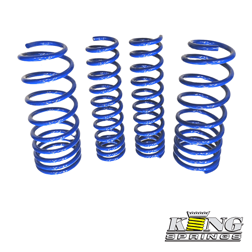 Coil springs for automotive suspension in blue color, high-quality and durable.