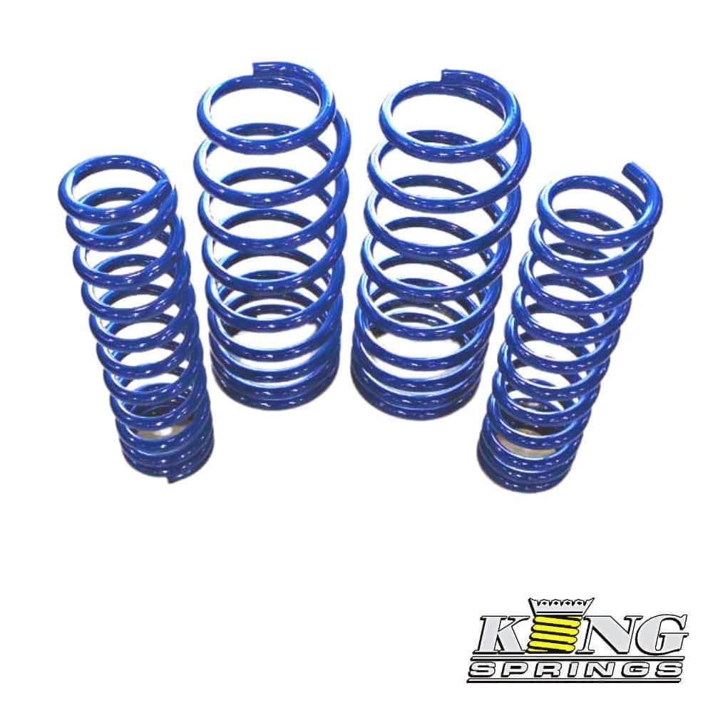 Blue coil springs for automotive suspension, high-quality shock absorber components.