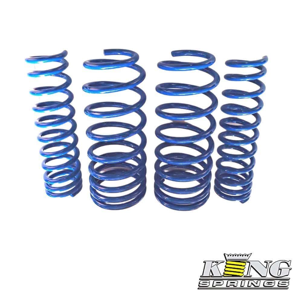 Blue coil springs for automotive suspension, high-quality and durable.