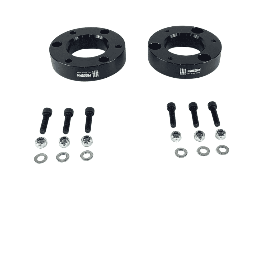 High-quality automotive wheel spacers with mounting hardware for vehicle enhancement and safety.