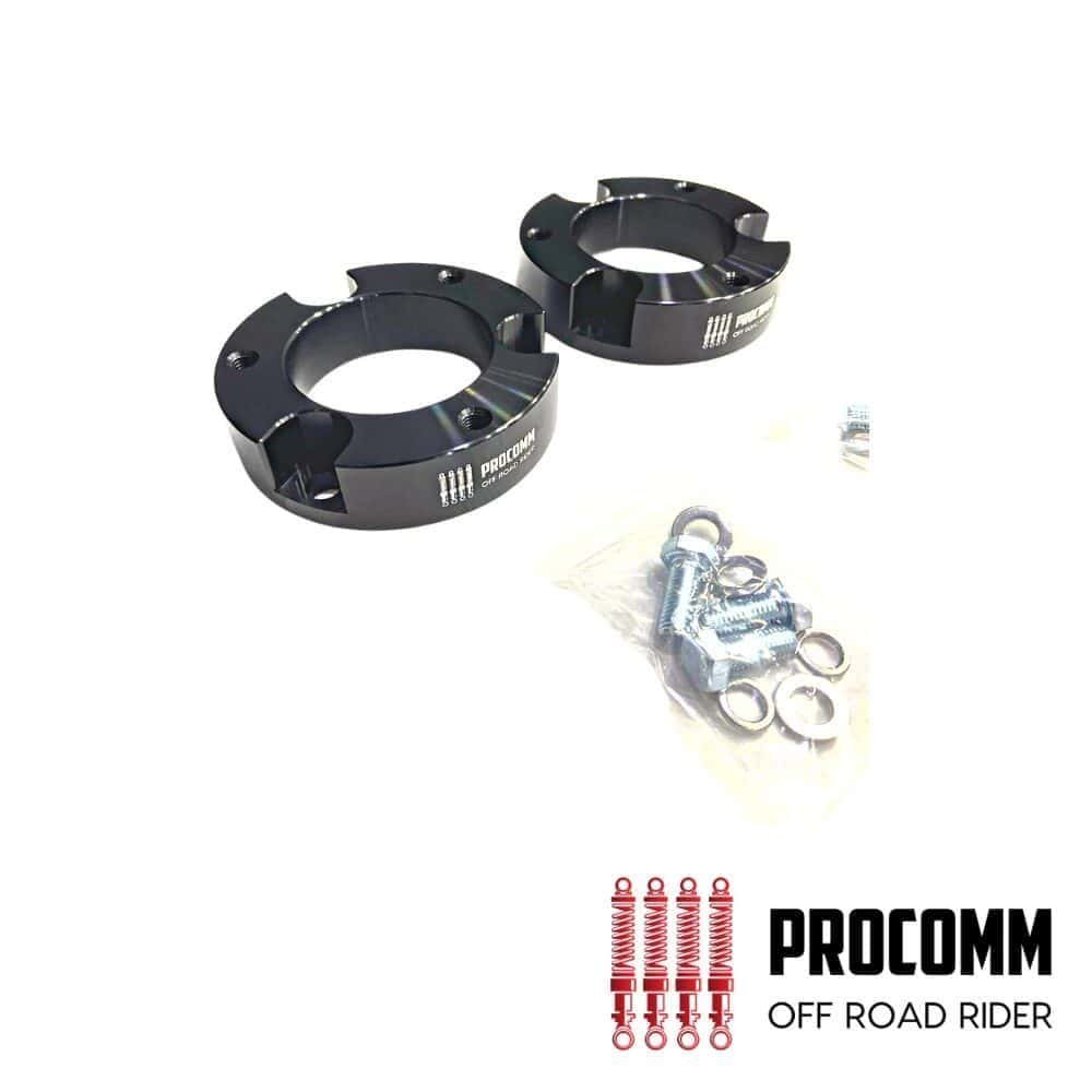 Off-road rider shock absorber clamps with mounting hardware for vehicles.