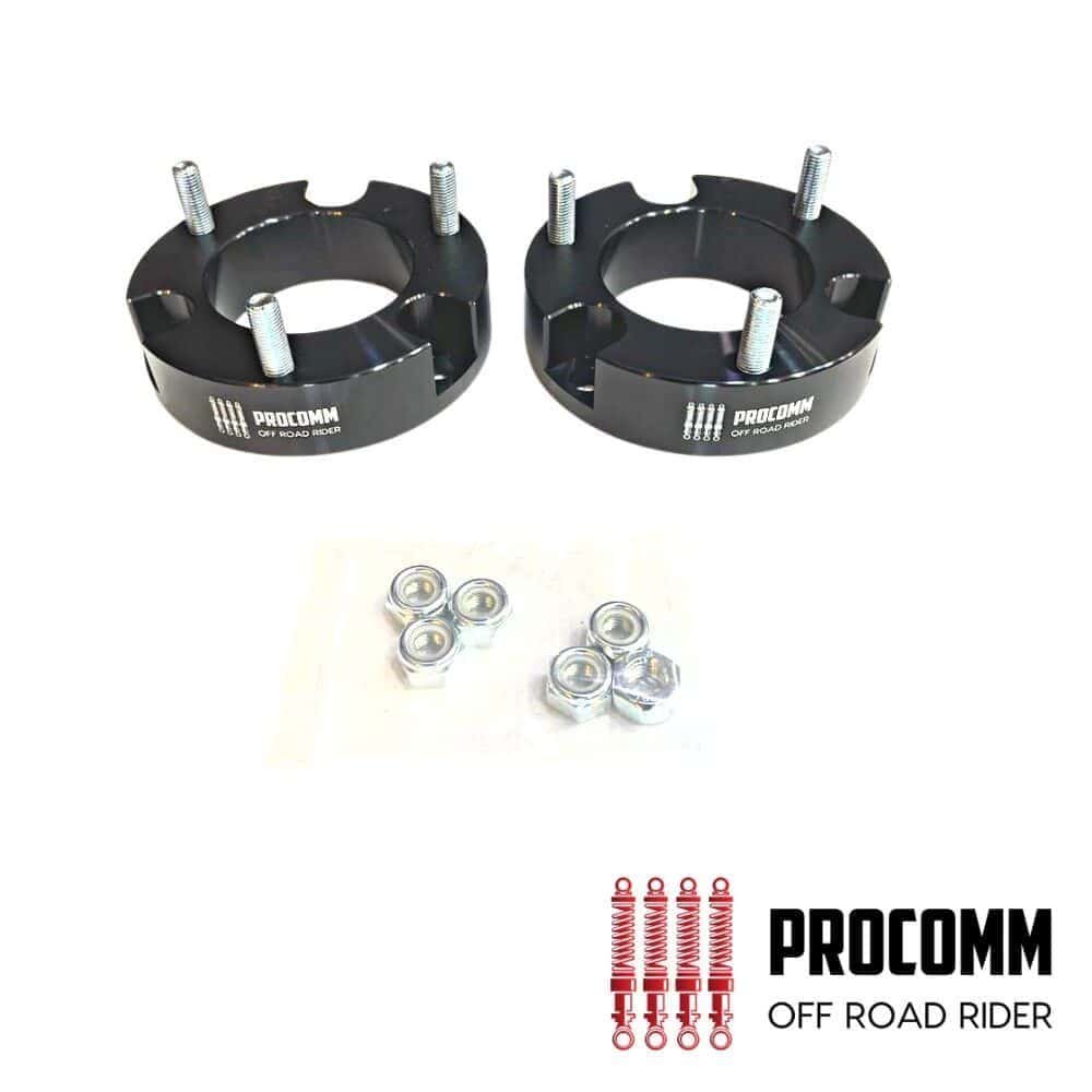 Off-road vehicle wheel spacers and suspension components for enhanced performance.